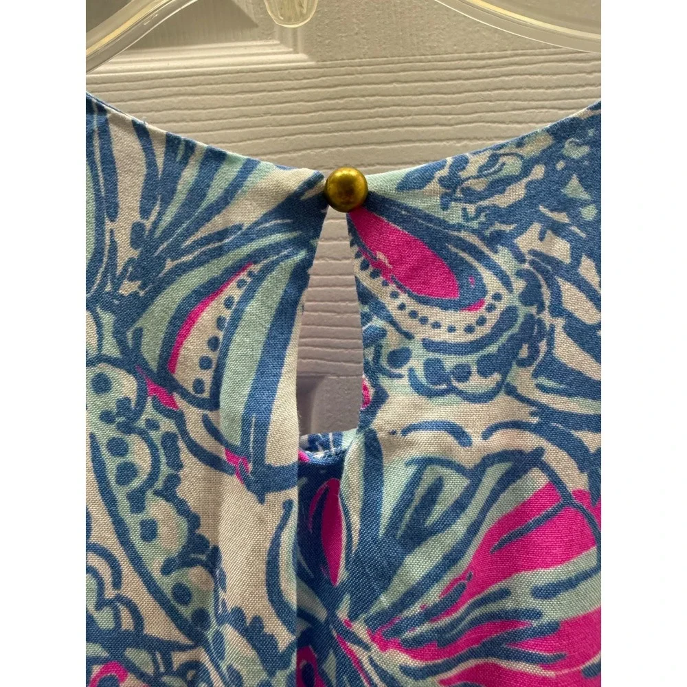 Lilly Pulitzer for Target My Fans Maxi Dress Blue Pink Girls Small 6 6X NWT